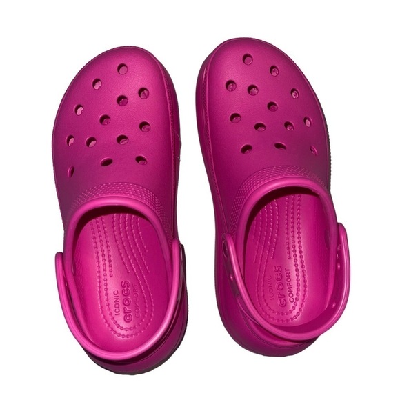 Crocs Classic Crush Clog Women’s Size 9 Bright Pink Barbiecore Perfect - Picture 6 of 11